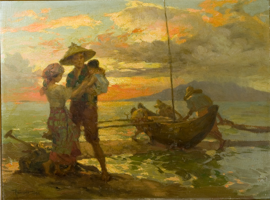 A small collection of Fernando Amorsolo's paintings