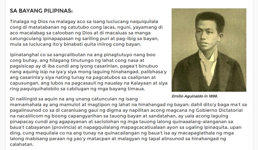 Grievances Emilio Aguinaldo