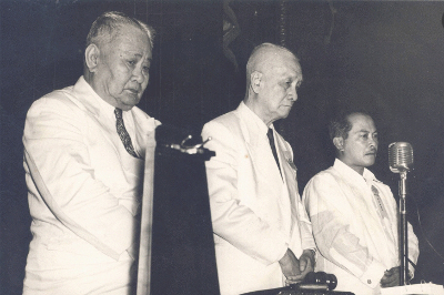 Senate President Eulogio Rodriguez, Former President Sergio Osmeña and Speaker Jose B.
Laurel Jr
